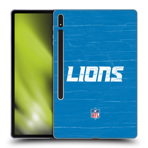 NFL Detroit Lions Logo Distressed Look Soft Gel Case for Samsung Galaxy Tab S8 Plus