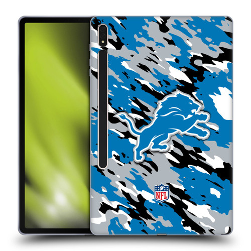 NFL Detroit Lions Logo Camou Soft Gel Case for Samsung Galaxy Tab S8 Plus