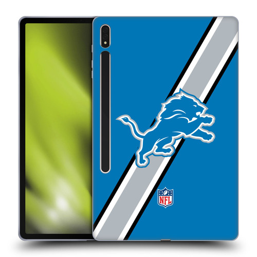 NFL Detroit Lions Logo Stripes Soft Gel Case for Samsung Galaxy Tab S8 Plus