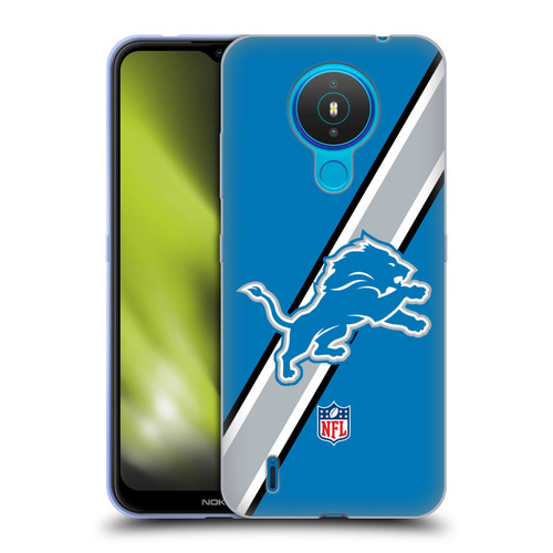 NFL Detroit Lions Logo Stripes Soft Gel Case for Nokia 1.4