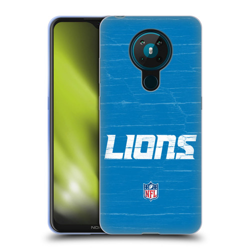 NFL Detroit Lions Logo Distressed Look Soft Gel Case for Nokia 5.3