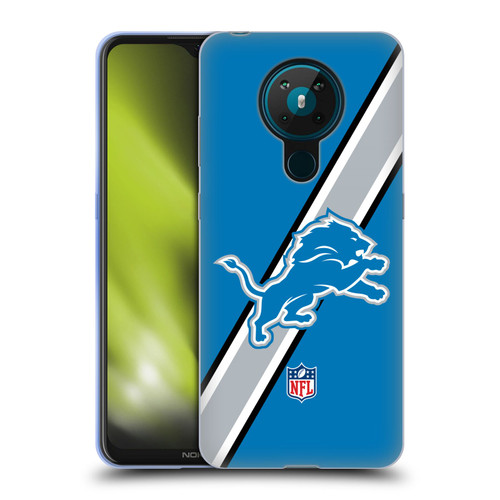 NFL Detroit Lions Logo Stripes Soft Gel Case for Nokia 5.3
