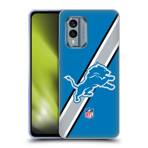 NFL Detroit Lions Logo Stripes Soft Gel Case for Nokia X30