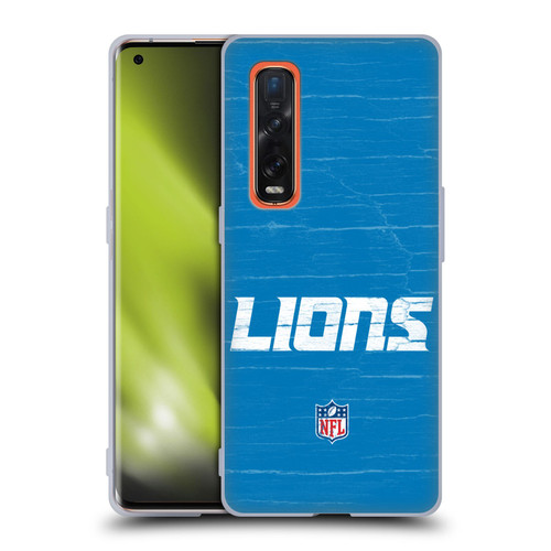 NFL Detroit Lions Logo Distressed Look Soft Gel Case for OPPO Find X2 Pro 5G