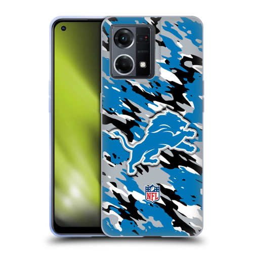 NFL Detroit Lions Logo Camou Soft Gel Case for OPPO Reno8 4G