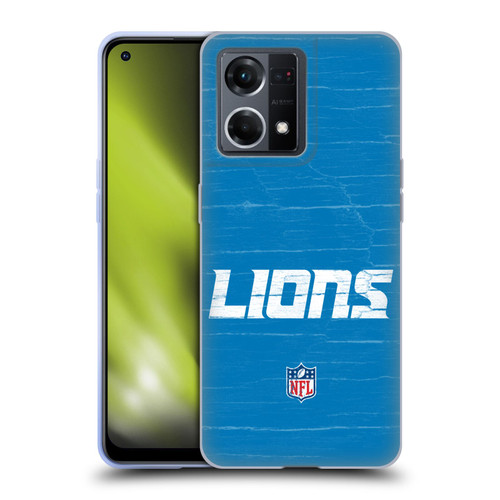 NFL Detroit Lions Logo Distressed Look Soft Gel Case for OPPO Reno8 4G