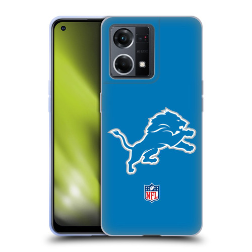 NFL Detroit Lions Logo Plain Soft Gel Case for OPPO Reno8 4G