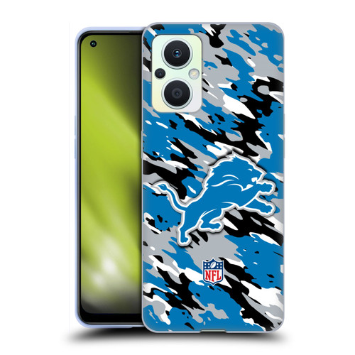 NFL Detroit Lions Logo Camou Soft Gel Case for OPPO Reno8 Lite