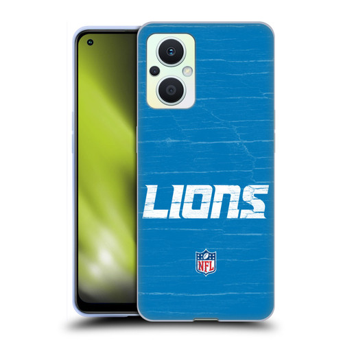 NFL Detroit Lions Logo Distressed Look Soft Gel Case for OPPO Reno8 Lite