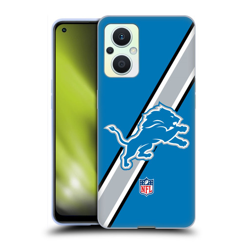 NFL Detroit Lions Logo Stripes Soft Gel Case for OPPO Reno8 Lite