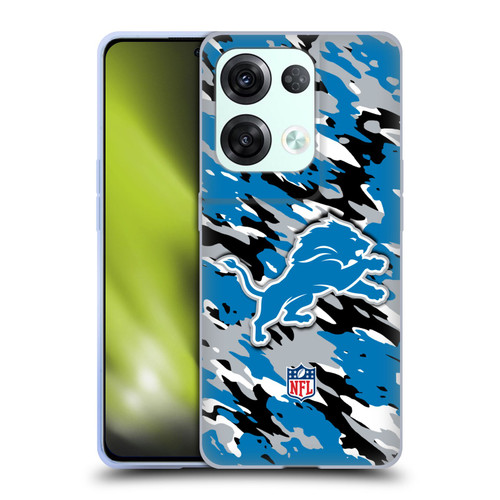 NFL Detroit Lions Logo Camou Soft Gel Case for OPPO Reno8 Pro