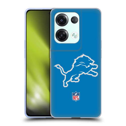 NFL Detroit Lions Logo Plain Soft Gel Case for OPPO Reno8 Pro