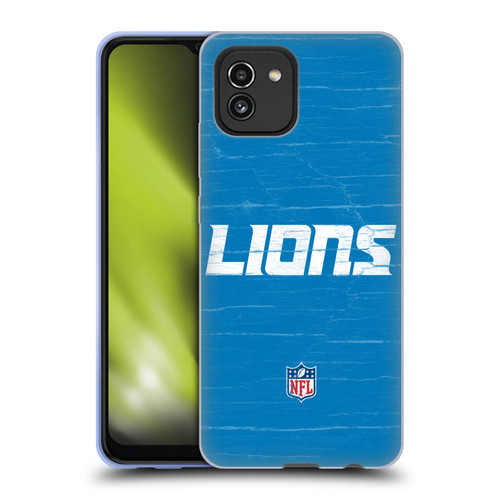 NFL Detroit Lions Logo Distressed Look Soft Gel Case for Samsung Galaxy A03 (2021)