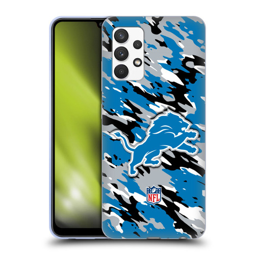 NFL Detroit Lions Logo Camou Soft Gel Case for Samsung Galaxy A32 (2021)