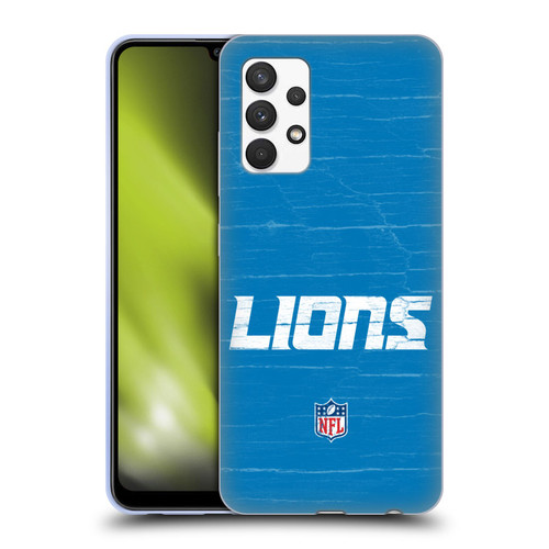 NFL Detroit Lions Logo Distressed Look Soft Gel Case for Samsung Galaxy A32 (2021)