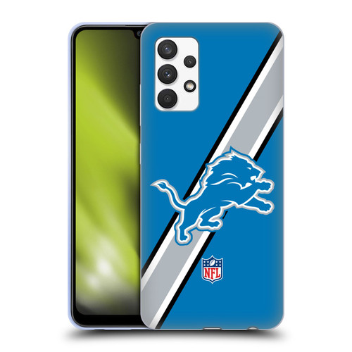 NFL Detroit Lions Logo Stripes Soft Gel Case for Samsung Galaxy A32 (2021)