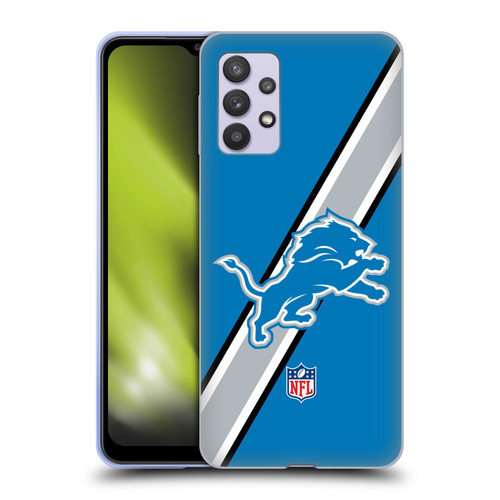 NFL Detroit Lions Logo Stripes Soft Gel Case for Samsung Galaxy A32 5G / M32 5G (2021)