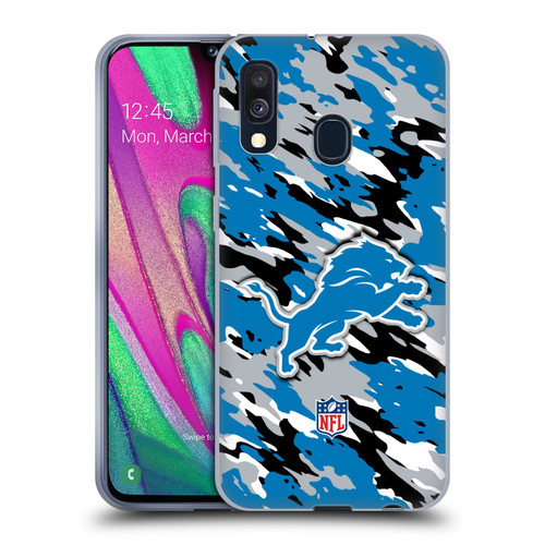 NFL Detroit Lions Logo Camou Soft Gel Case for Samsung Galaxy A40 (2019)