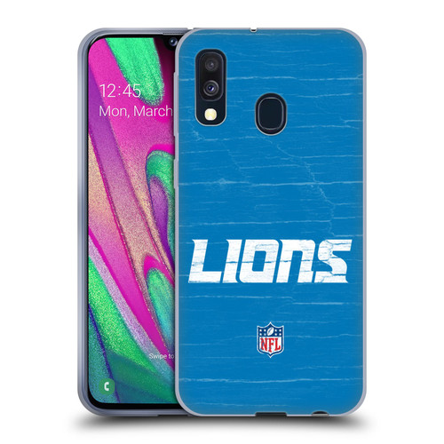 NFL Detroit Lions Logo Distressed Look Soft Gel Case for Samsung Galaxy A40 (2019)