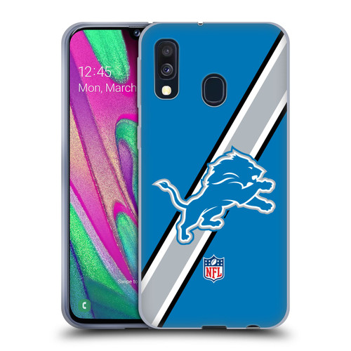 NFL Detroit Lions Logo Stripes Soft Gel Case for Samsung Galaxy A40 (2019)