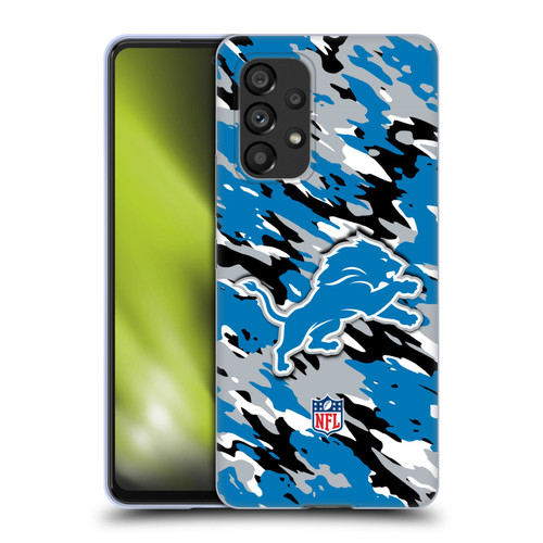 NFL Detroit Lions Logo Camou Soft Gel Case for Samsung Galaxy A53 5G (2022)
