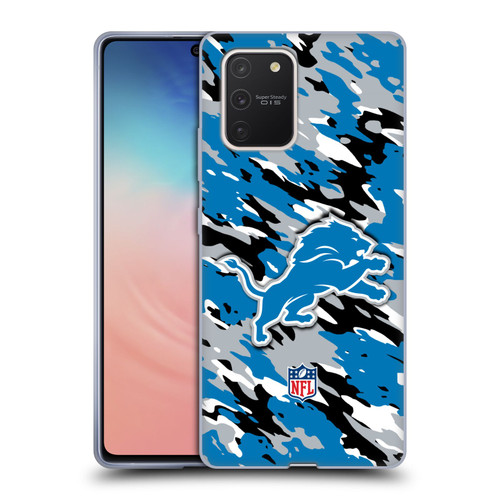 NFL Detroit Lions Logo Camou Soft Gel Case for Samsung Galaxy S10 Lite