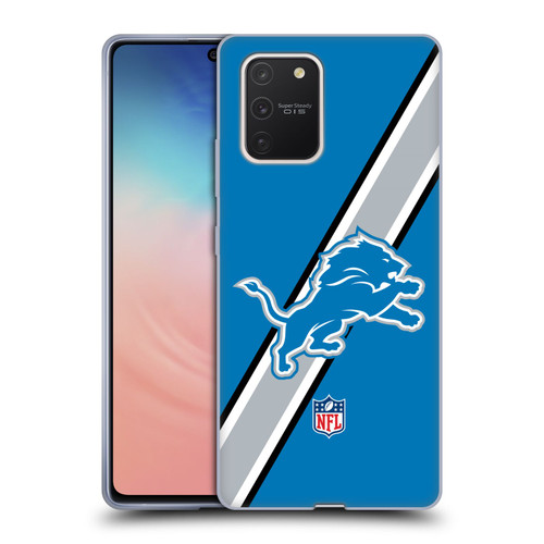 NFL Detroit Lions Logo Stripes Soft Gel Case for Samsung Galaxy S10 Lite