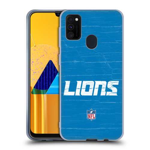 NFL Detroit Lions Logo Distressed Look Soft Gel Case for Samsung Galaxy M30s (2019)/M21 (2020)
