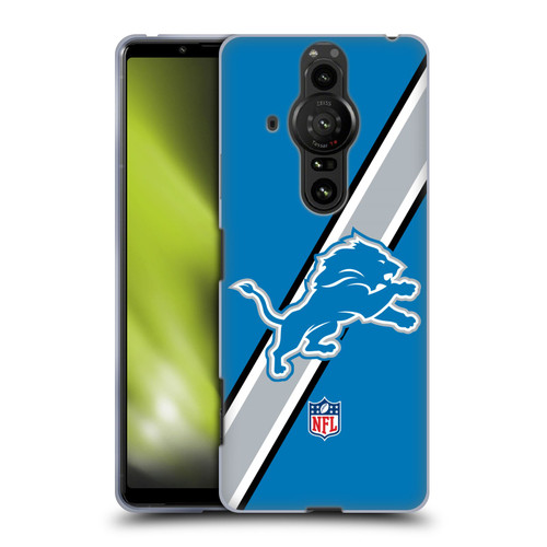 NFL Detroit Lions Logo Stripes Soft Gel Case for Sony Xperia Pro-I