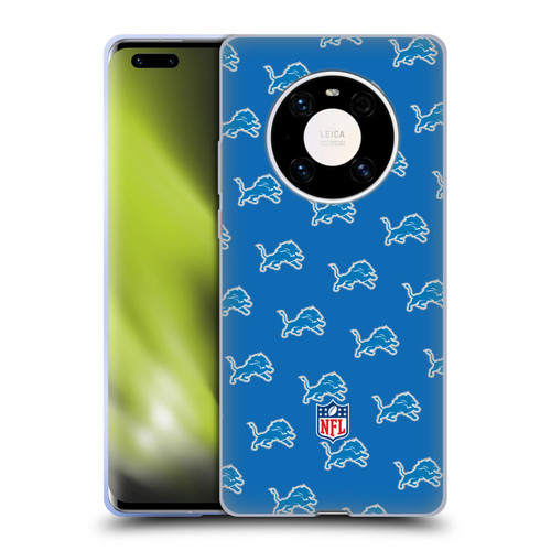 NFL Detroit Lions Artwork Patterns Soft Gel Case for Huawei Mate 40 Pro 5G