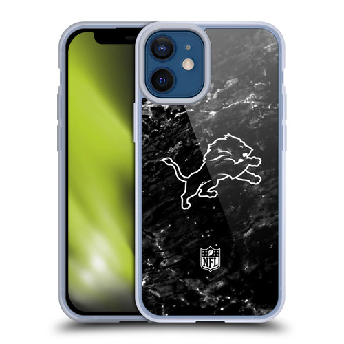 NFL Detroit Lions Artwork Marble Soft Gel Case for Apple iPhone 12 Mini