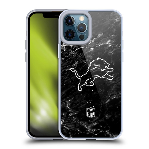 NFL Detroit Lions Artwork Marble Soft Gel Case for Apple iPhone 12 Pro Max