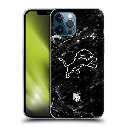 NFL Detroit Lions Artwork Marble Soft Gel Case for Apple iPhone 12 Pro Max