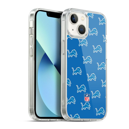 NFL Detroit Lions Artwork Patterns Soft Gel Case for Apple iPhone 13