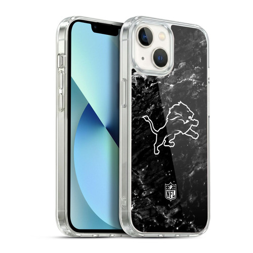 NFL Detroit Lions Artwork Marble Soft Gel Case for Apple iPhone 13