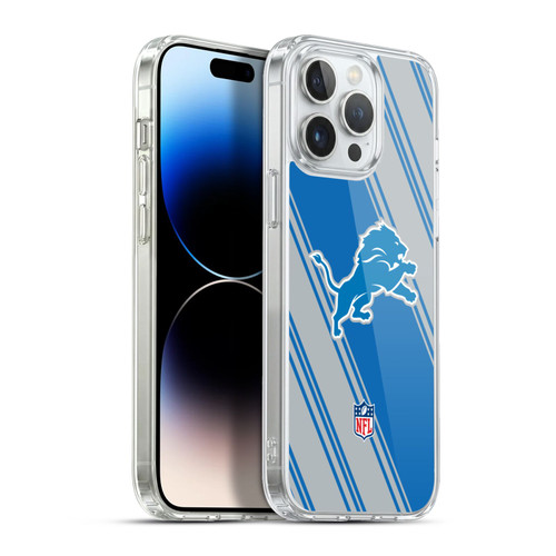 NFL Detroit Lions Artwork Stripes Soft Gel Case for Apple iPhone 13 Pro Max & MagSafe