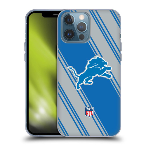 NFL Detroit Lions Artwork Stripes Soft Gel Case for Apple iPhone 13 Pro Max