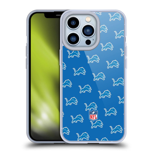NFL Detroit Lions Artwork Patterns Soft Gel Case for Apple iPhone 13 Pro