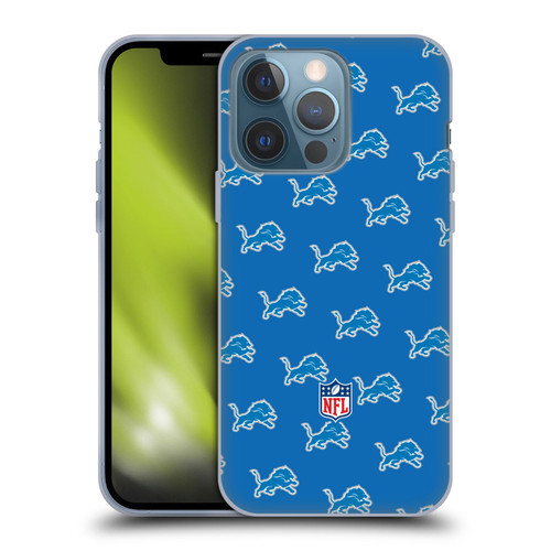 NFL Detroit Lions Artwork Patterns Soft Gel Case for Apple iPhone 13 Pro