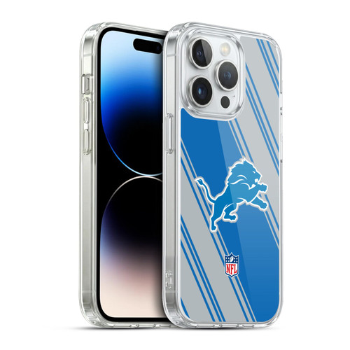NFL Detroit Lions Artwork Stripes Soft Gel Case for Apple iPhone 13 Pro & MagSafe