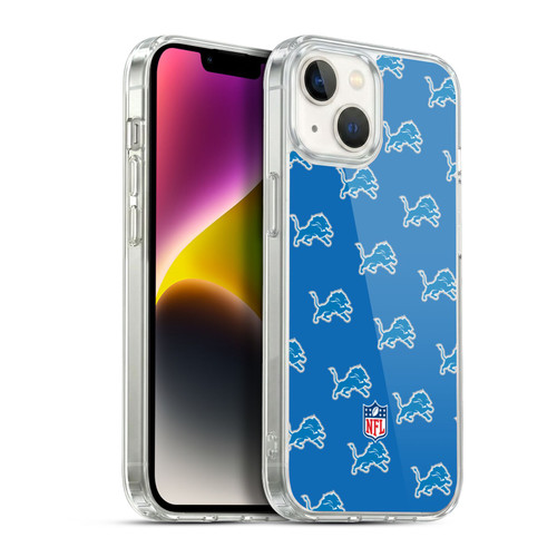NFL Detroit Lions Artwork Patterns Soft Gel Case for Apple iPhone 14