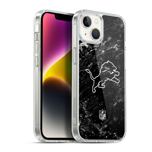 NFL Detroit Lions Artwork Marble Soft Gel Case for Apple iPhone 14 Plus & MagSafe
