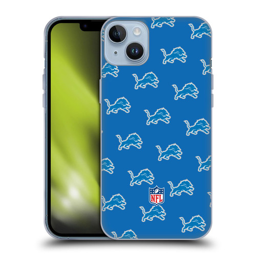 NFL Detroit Lions Artwork Patterns Soft Gel Case for Apple iPhone 14 Plus