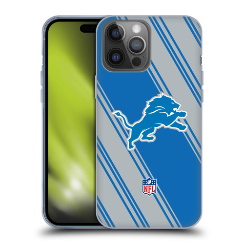 NFL Detroit Lions Artwork Stripes Soft Gel Case for Apple iPhone 14 Pro Max