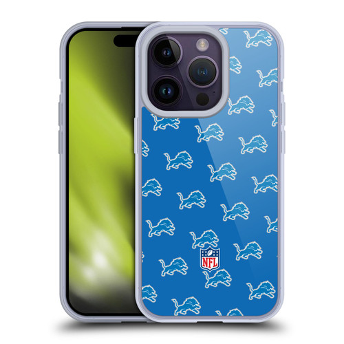 NFL Detroit Lions Artwork Patterns Soft Gel Case for Apple iPhone 14 Pro