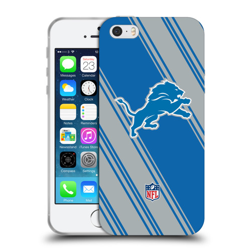 NFL Detroit Lions Artwork Stripes Soft Gel Case for Apple iPhone 5 / 5s / iPhone SE 2016