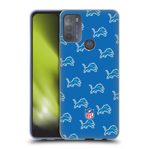 NFL Detroit Lions Artwork Patterns Soft Gel Case for Motorola Moto G50