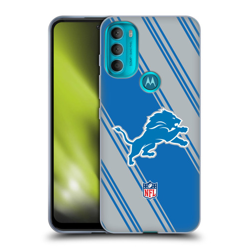NFL Detroit Lions Artwork Stripes Soft Gel Case for Motorola Moto G71 5G