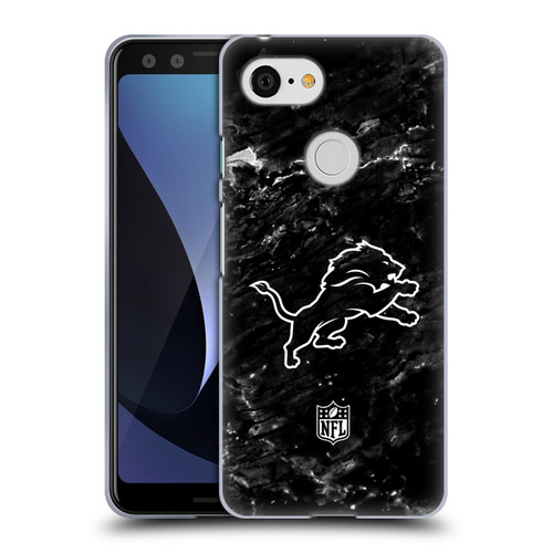 NFL Detroit Lions Artwork Marble Soft Gel Case for Google Pixel 3