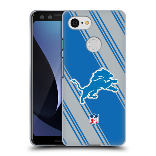 NFL Detroit Lions Artwork Stripes Soft Gel Case for Google Pixel 3